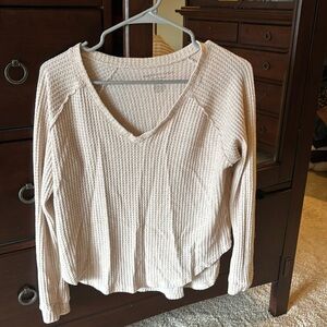 Oatmeal American Eagle waffle shirt